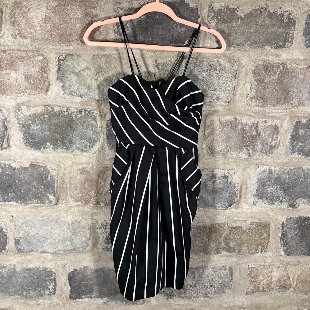 BCX Dress Junior's‎ 3 Black White Striped Pockets Mini Summer Stretch Coastal